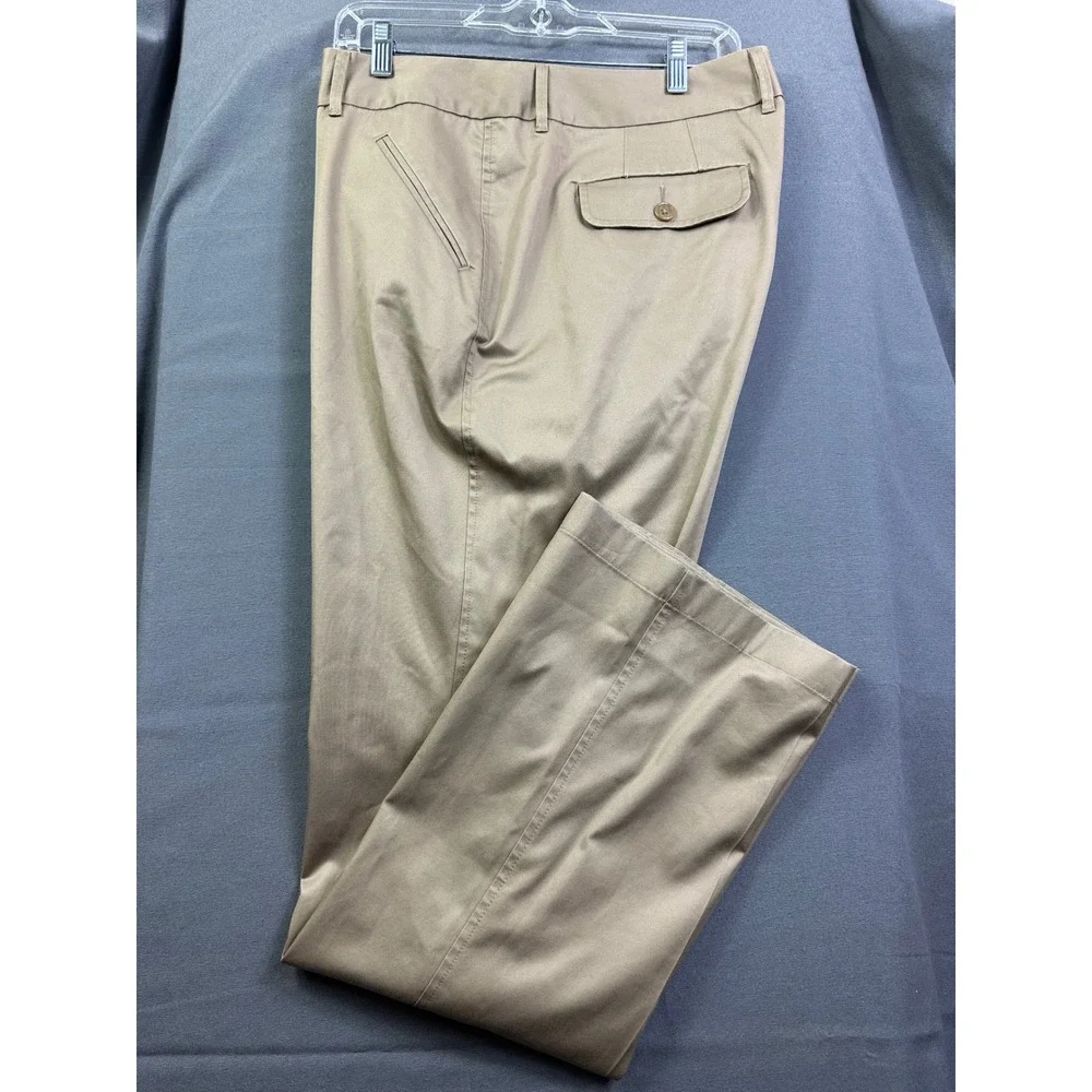 Eddie Bauer Khaki Chino Pants Men 18 Tall Wrinkle Resistant Stretch Tan Trousers